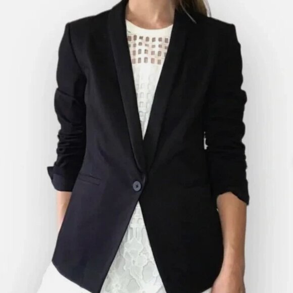 Madewell Black Tailored Blazer, Size 2 (XS/S) — Sleek Work-to-Weekend Jacket - Picture 1 of 6